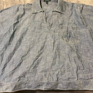 Ralph Lauren RL Denim Shirt Distressed Thrashed Vintage XL
